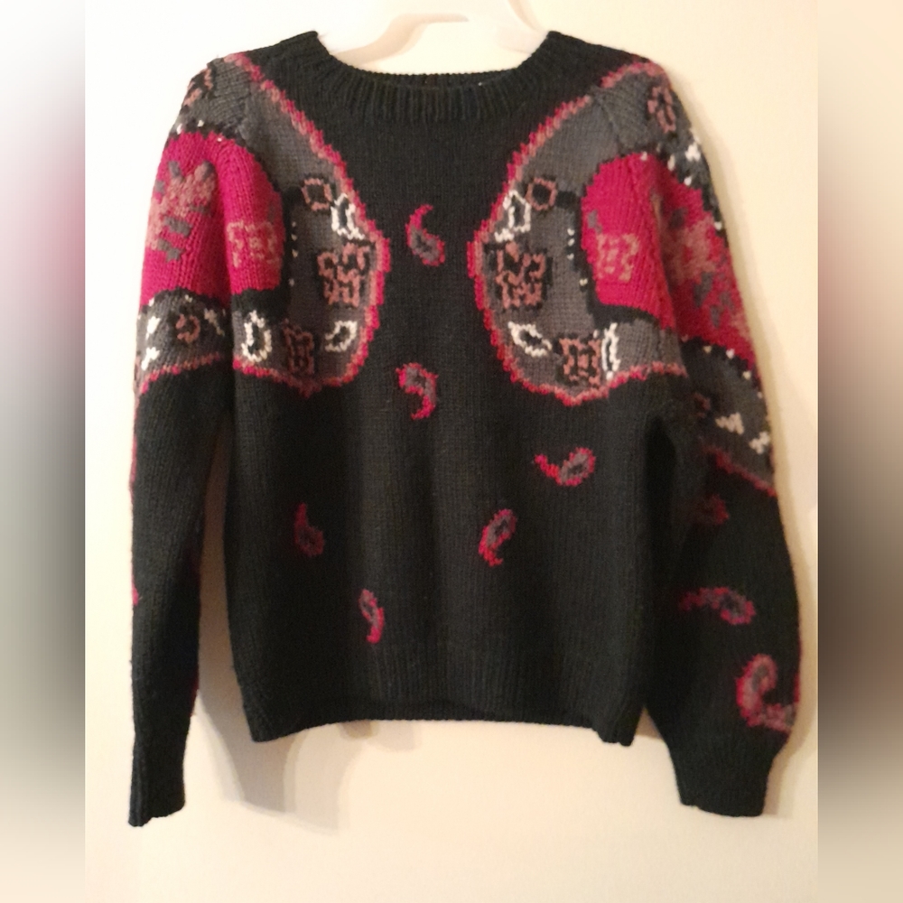 Vintage Aston 100% Wool Pullover Sweater  Size Medium